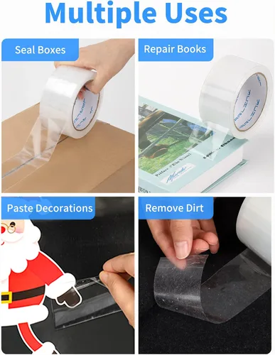 Miniatura 5 de JARLINK Cinta de embalaje transparente (12 rollos), cinta de embalaje resistente para embalaje de envío, sellado en movimiento, 1.88 pulgadas
