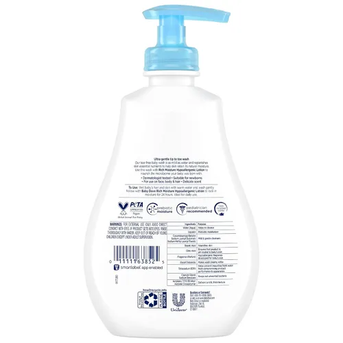 Miniatura 2 de Baby Dove Gel de baño, humedad rica, paquete de 3 – Lavado hipoalergénico para pieles sensibles, aroma delicado, 13 onzas Ea