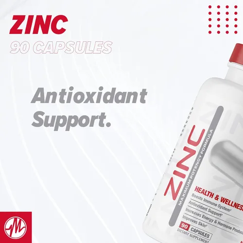 Miniatura 6 de Suplemento de zinc de Metabolic Nutrition, 75 mg, 90 cápsulas de zinc, apoya la función del sistema inmunológico con óxido de zinc