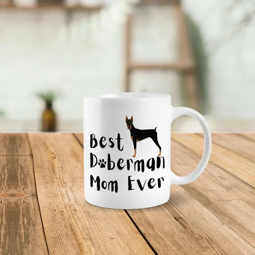 Miniatura 3 de Best Doberman Mom Ever - Taza de cerámica de 11 onzas, divertida taza de café Doberman, regalos para amantes de los perros, madres doberman, mujeres