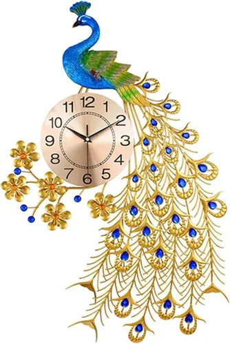 Miniatura 15 de Reloj de pared grande decorativo de metal, silencioso, moderno, sin tictac, para sala de estar, comedor, dormitorio, diámetro de 24 pulgadas, azul