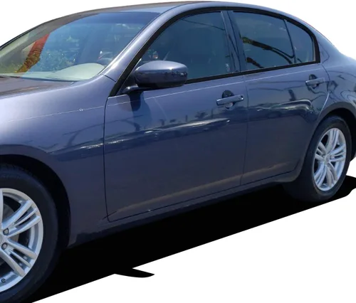 Miniatura 3 de Kit de revestimiento de vinilo precortado cromado para ventana, compatible con Infiniti G35 G37 Q40 Sedan 2007-2015, fibra de carbono negro