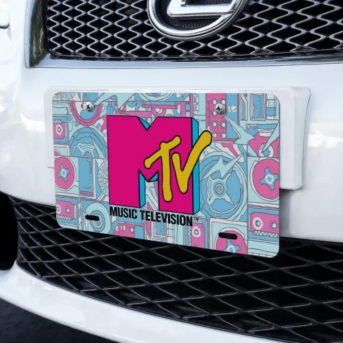 Miniatura 2 de MTV Techno - Placa de matrícula de metal con logotipo de neón