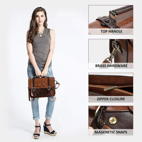 Miniatura 7 de ECOSUSI Bolso bandolera vintage para mujer