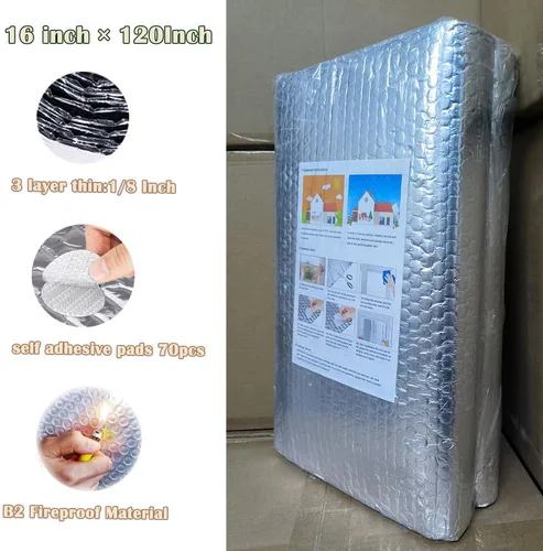 Miniatura 3 de MRPAPA Rollo de aislamiento reflectante, Reflectix para ventanas de caravanas, rollo aislante de burbujas ignífugo B2 para mantener el calor