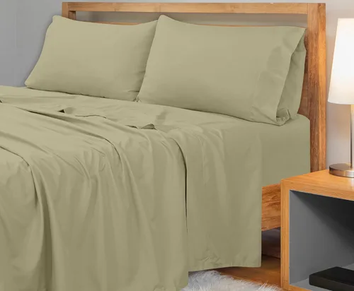 Miniatura 6 de Royale Linens Sábana Plana de Algodón Peinado de Fibra Larga 100% de 300 Hilos - Súper Suave - Sábanas Superiores - Sábana Plana King Se Vende Por