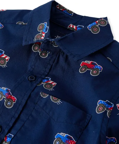 Miniatura 36 de The Children's Place - Camisa de manga corta con botones para niños grandes