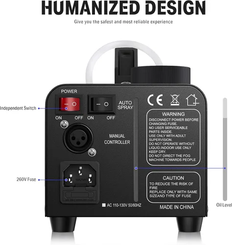 Miniatura 5 de Máquina de niebla Donner para fiesta, máquina de humo con control remoto con cable, máquina de humo Donner DFM-400S 400W para festivales