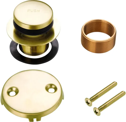 Miniatura 10 de WELLUP - Kit de conversión de drenaje de bañera con punta de bronce, kit de ajuste de drenaje de bañera con placa frontal de desbordamiento de dos