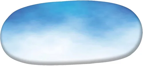Miniatura 3 de Mantel ajustable ovalado de poliéster con bordes elásticos azules, detalle de nube blanca en cielo azul claro, protector de mesa ajustable