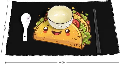 Miniatura 2 de Tacoes Placemats Set of 6 Resistant Table Mats Washable Place Mats for Dinner Party Table Decoration