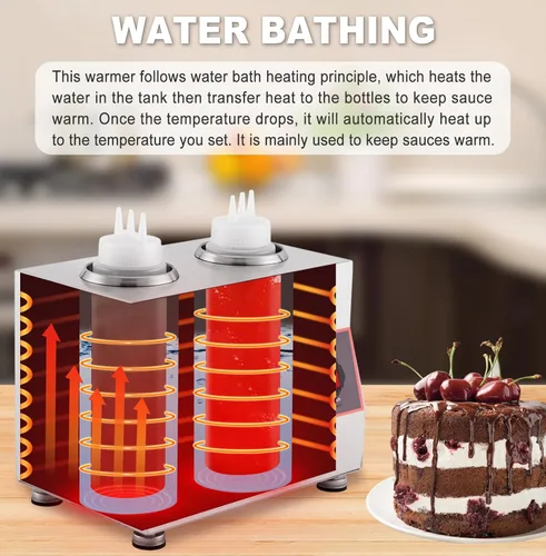 Miniatura 3 de Calentador eléctrico de salsa de queso, dispensador de queso nacho con botella de 22 onzas, calentador de botellas para chocolate caliente dulce