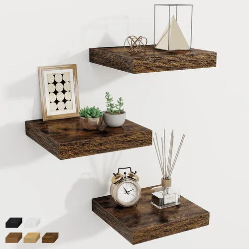 Miniatura 89 de Fun Memories Estantes flotantes de 12 pulgadas de profundidad, estantes de pared de madera de 16 x 12 pulgadas, estante de almacenamiento rústico