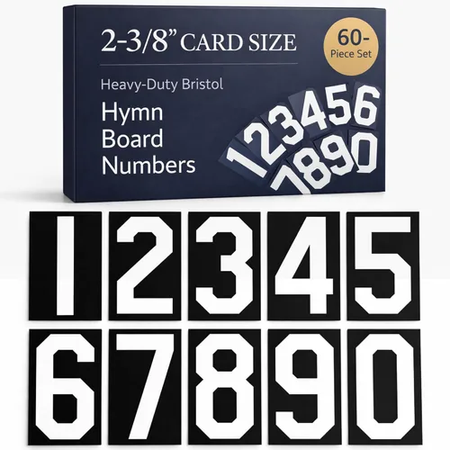Números de tablero de himnos; altura de la tarjeta 2-3/8 a 3