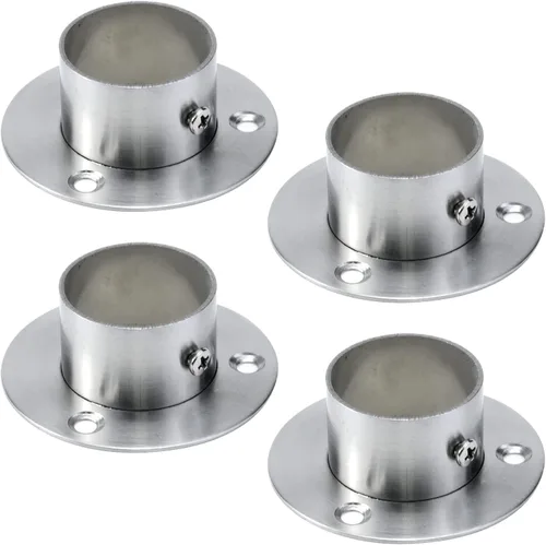 Miniatura 14 de Antrader Soporte de Barra de Armario de Acero Inoxidable de Alta Resistencia, 4 Piezas Soporte de Brida de Barra de Armario Soporte de Brida de Negro