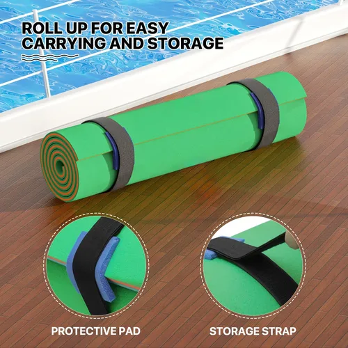Miniatura 8 de MADOG - Alfombra de agua flotante para exteriores, para adultos, flotadores gigantes de piscina de 12 pies/18 pies para piscina, lago y océano, 3