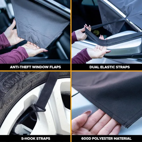 Miniatura 5 de EcoNour Cubierta de parabrisas para hielo y nieve Tela Oxford 600D mejorada, cubierta de parabrisas contra escarcha para automóvil Resistente al