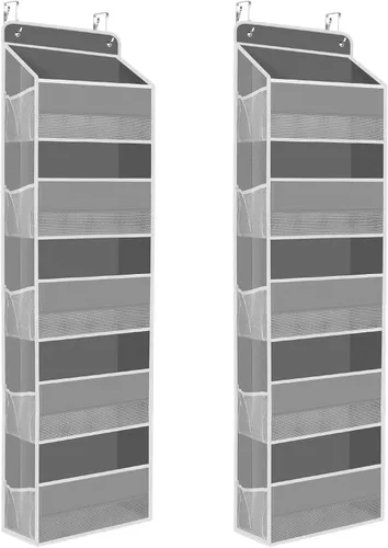 Miniatura 26 de SpaceHacks Paquete de 1 Organizador Sobre la Puerta, Organizador de Almacenamiento Colgante con Ventana Transparente, 40 lb Ultra Resistente Gris