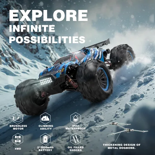 Miniatura 7 de Hosim - Coches RC sin escobillas, 1:10 68+ km/h de alta velocidad, coche de control remoto para adultos y niños, 4x4 todoterreno impermeable
