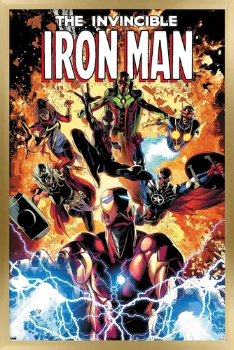 Miniatura 18 de Trends International Marvel Comics Iron Man - Póster de pared Invincible Iron Man #11, 22.4 pulgadas de largo x 14.7 pulgadas, versión enmarcada