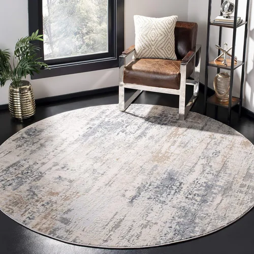 Miniatura 10 de SAFAVIEH Invista Collection - Alfombra decorativa de 4 x 6 pies, color crema y gris, diseño abstracto moderno, no desprende pelusa y de fácil
