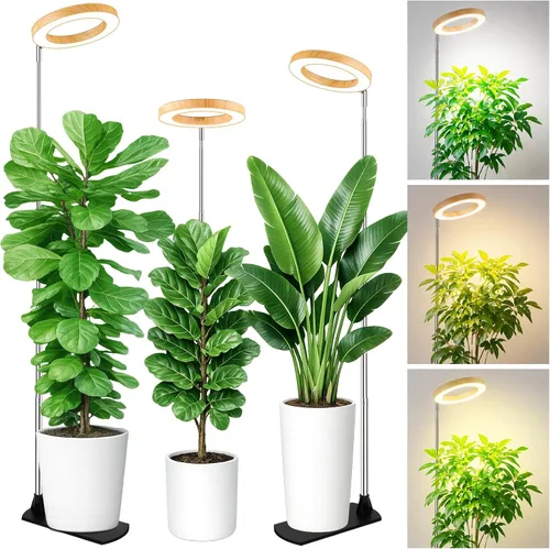 Miniatura 12 de LBW - Luces de cultivo para plantas de interior, luz de plantas de espectro completo de 144 LEDs, lámpara grande para plantas con 4 niveles Blanco