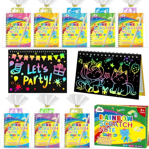 ZMLM Paquete de 24 recuerdos de fiesta de arte arcoíris para niños de 4 a 8 años, bolsas de regalo de cumpleaños sin desorden, premios de aula de 1