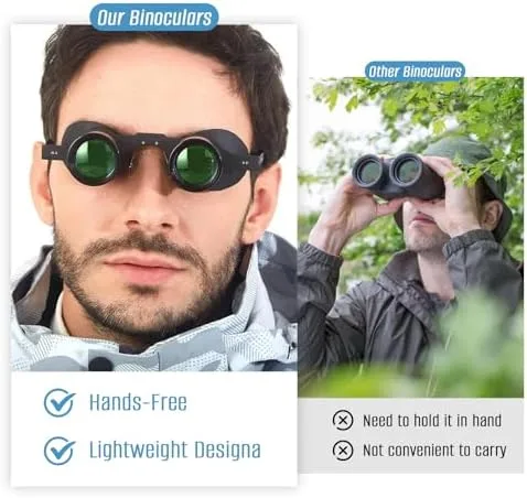 Miniatura 4 de Anteojos binoculares para pesca, observación de aves, deportes, conciertos, teatro, ópera, TV, visión de vista, lente HD con 3 filtros