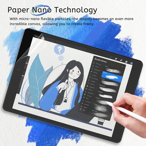 Miniatura 4 de MOBDIK Paquete de 2 protectores de pantalla Paperfeel compatibles con iPad Air 3 2019/iPad Pro 10.5 2017, película mate, antirreflejos, menos