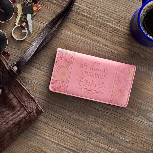 Miniatura 5 de Billetera y chequera de cuero sintético y mensaje cristiano, guarda duplicados de cheques y tarjetas de crédito, para mujeres y hombres, Uno