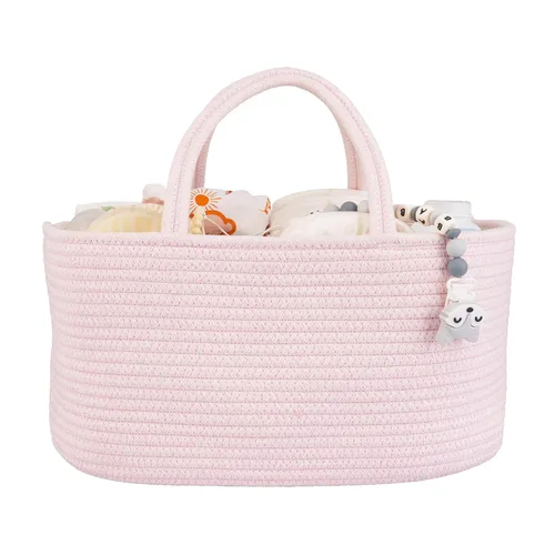 Miniatura 21 de XUANGUO Organizador Grande de Pañales para Bebé con Cuerda para Niña o Niño, Cesta de Almacenamiento para Guardería, Porta pañales Portátil, Bolsa