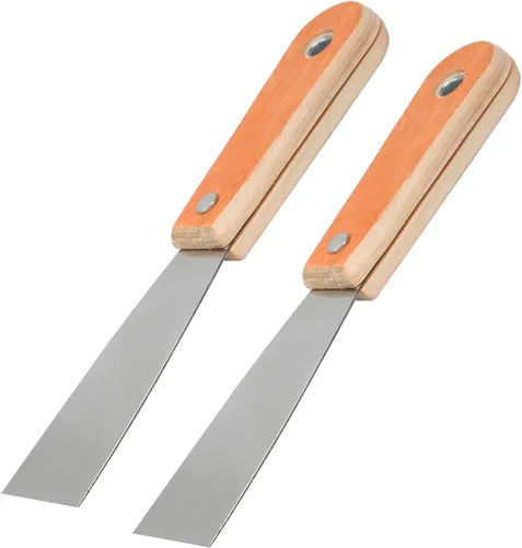Miniatura 11 de Utoolmart Rascador de masilla de acero rígido Cr-V de 1 pulgada con mango de madera para pegar pintura, pared, baldosas, 2