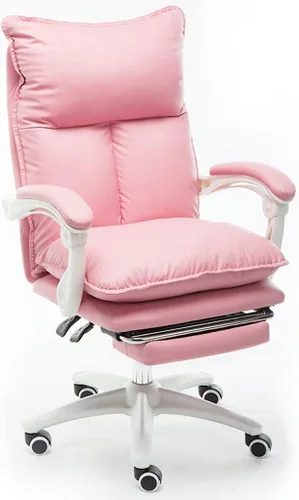 Miniatura 10 de Silla ejecutiva grande y alta, silla de escritorio con respaldo alto de 400 libras, silla ejecutiva de piel sintética, altura ajustable, silla Blanco