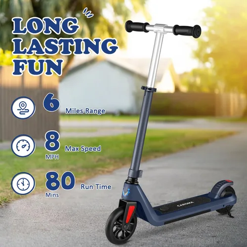 Miniatura 3 de Caroma Electric Scooter for Kids Ages 6-14, 120W Motor & 15 Mph, 85 Mins Ride Time, Adjustable Height & Speed, LED Display, Kids Electric Scooter
