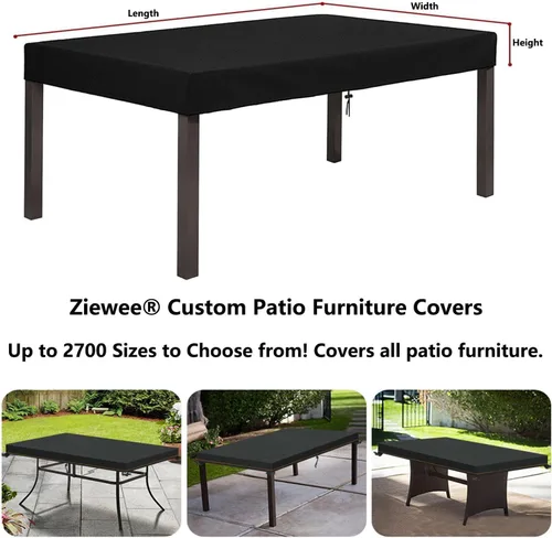 Miniatura 4 de Cubierta de mesa para exteriores, impermeable, 40 pulgadas de largo x 20 pulgadas de ancho x 4 pulgadas de alto, rectangular, 600D, anti-UV