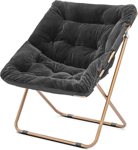 Miniatura 49 de Cómoda silla con platillo, silla de sala de estar, silla plegable acolchada suave de piel sintética, cómoda silla cuadrada de luna para sala