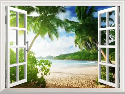 Miniatura 2 de wall26 - Adhesivo de pared extraíble para decoración de pared Playa Tropical - 166