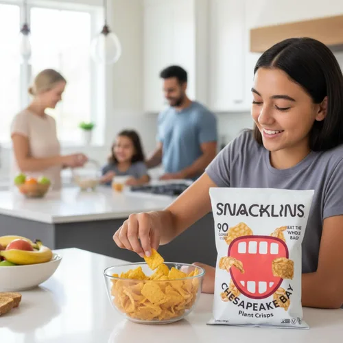 Miniatura 4 de SNACKLINS Chesapeake Bay - Patatas fritas a base de plantas – Veganas, sin gluten, sin granos, Kosher, aperitivo saludable bajo en calorías – Solo