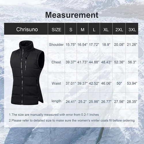 Miniatura 7 de Chrisuno Chalecos de invierno para mujer, ligeros, acolchados, chaleco utilitario