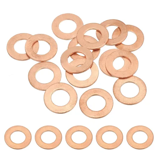 Miniatura 39 de PATIKIL Anilla de arandela de cobre M4, 25 piezas, 4mm ID 8mm OD 1mm de espesor, arandela plana métrica de sello de cobre para tornillos, pernos