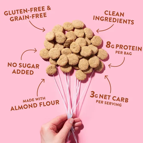 Miniatura 6 de HIGHKEY Galletas mini de azúcar y canela de harina de almendras de 2.25 onzas (paquete de 3)