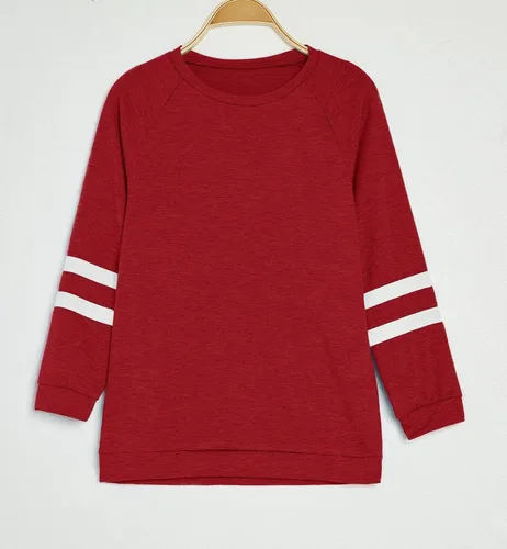 Miniatura 3 de Apbondy Camisas casuales de manga larga con cuello redondo y rayas sueltas