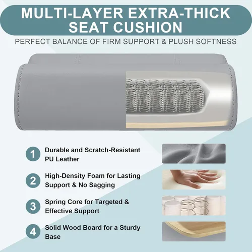 Miniatura 7 de Silla de oficina ejecutiva, silla de escritorio ergonómica y cómoda con reposapiés y reposabrazos acolchados, piel sintética resistente para Negro