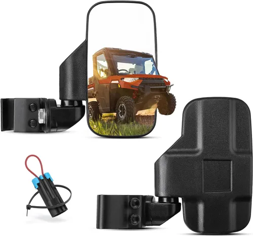 Espejos laterales KEMIMOTO UTV compatibles con Polaris Ranger, Can-Am Defender, Maverick Trail, CFMOTO UFORCE | Espejos Pro-Fit con tubo perfilado |