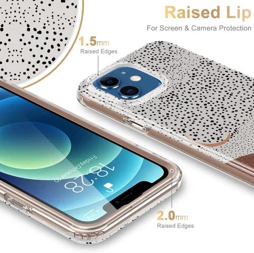 Miniatura 3 de Esdot Funda compatible con iPhone 12, iPhone 12 Pro con protector de pantalla integrado, con diseño de moda para mujeres y niñas, funda protectora