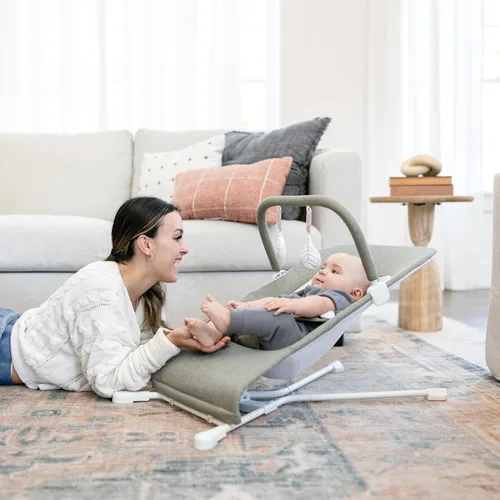 Miniatura 4 de Baby Delight Highland Baby Bouncer para bebé Infantil 0 – 6 meses Reclinable en 3 posiciones Sage Tweed Tweed salvia