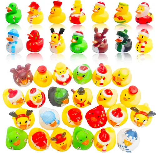 Miniatura 2 de 36 Piezas Patos de Goma de Navidad, Accesorios para Baby Showers Patitos Juguetes de Baño para Niños Regalos para Fiestas de Navidad, Intercambio