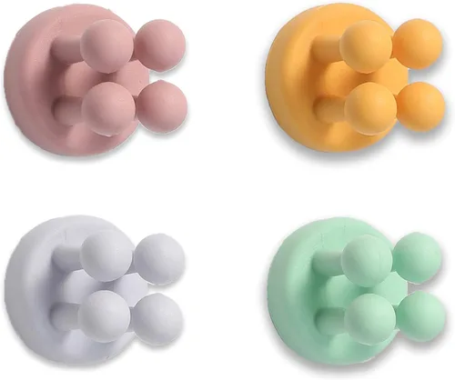 Miniatura 14 de 6 soportes de silicona impermeables para cepillos de dientes, ganchos autoadhesivos multifunción para colgar llaves, ropa, toalla, cable