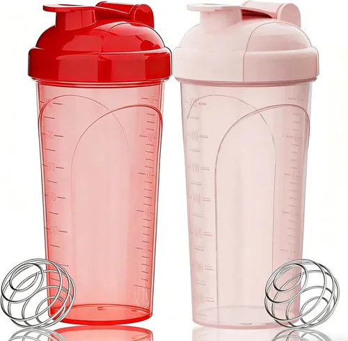 Miniatura 12 de Botella agitadora - 650ml/23oz, duradera y a prueba de fugas, perfecta para batidos de proteínas súper cremosos para el fitness - Rosa