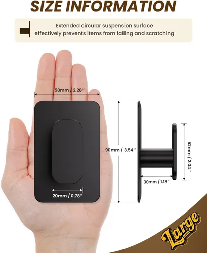 Miniatura 2 de Ganchos Autoadhesivos de Servicio Pesado – 26 libras máximo, ganchos de pared adhesivos de acero inoxidable para colgar toallas, abrigos, batas